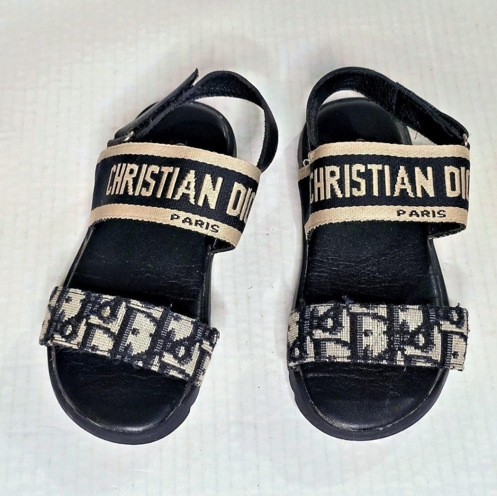 Dior Kids Sandals Size 30 Oblique Monogram Toddler Girls Luxury Shoes - Picture 4 of 14